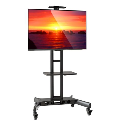 Mount Factory Rolling TV Cart Mobile TV Stand for 40-65 inch Flat ...