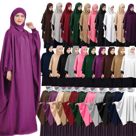 Buy Burqa Muslim Women Hijab Dress Overhead Prayer Arab Abaya Kaftan ...