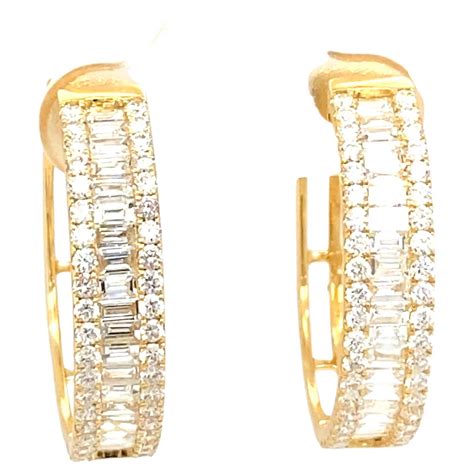 Fancy Yellow Diamond Hoop Earrings at 1stDibs
