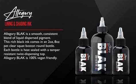 Amazon.com: Allegory Tattoo Ink – Blak, Premium Black Tattoo Ink ...