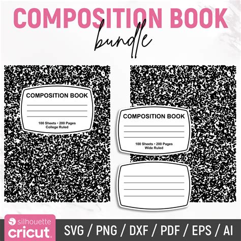 Composition Book Svg, Composition Book Cover, Notebook Template, Composition Book Pattern ...