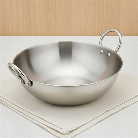 Buy Online Heavy Gauge Stainless Steel Kadhai Plain 30cm | VINOD ...