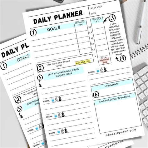 Adhd Planner Printable Printable Templatesadhd Checklist Symbol