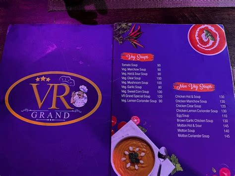 Menu at VR GRAND FAMILY RESTAURANT, Giddalur