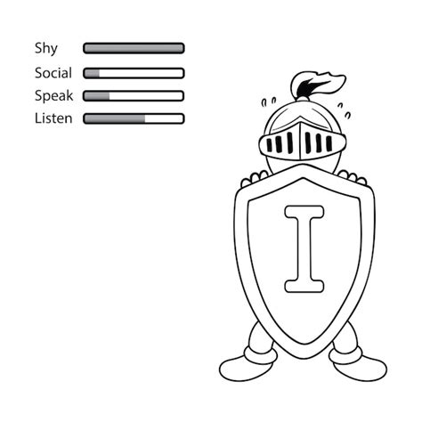 Hand drawn kids drawing cartoon vector illustration the introvert ...