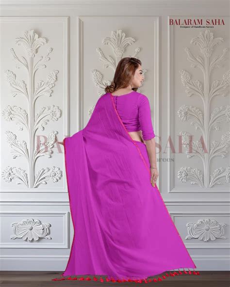 Balaram Saha | Purple Comfort & Style – Soft Handloom Mul Cotton Saree