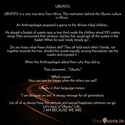 UBUNTU UBUNTU is a very ... | Quotes & Writings by Firoj Ahamed | YourQuote