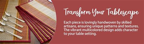 Buy KalaTree Handmade River Grass Dining Table Mats Set of 6 Pieces ...