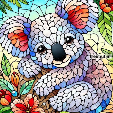 Koala Bear Stain Glass Painting Ideas