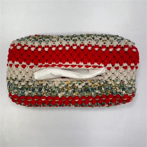Tissue Box Cover Red Green Grey – Project 1100