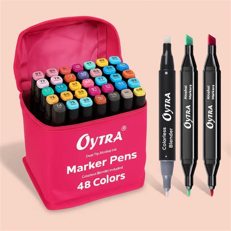 48 Color Alcohol Based Markers Dual Tip Manga Anime Portrait Painting ...