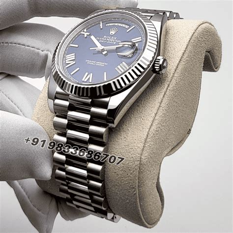 Rolex Day-Date White Gold Bright Blue Dial 40mm Exact 1:1 Top Quality ...