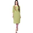 Buy Sanganeri Kurti Women's Cotton Embroidered Kurta And Pant Set (SR ...