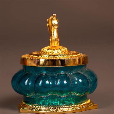 Kubera Lakshmi Pot with Peacock - Blue - KE29124 – Ikyem