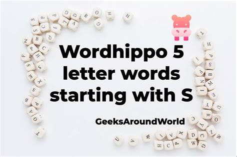 Wordhippo 5 letter words starting with S, Know and Expand your ...