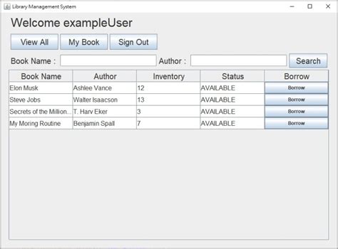 Image result for Library Management System Java Project Output Screen