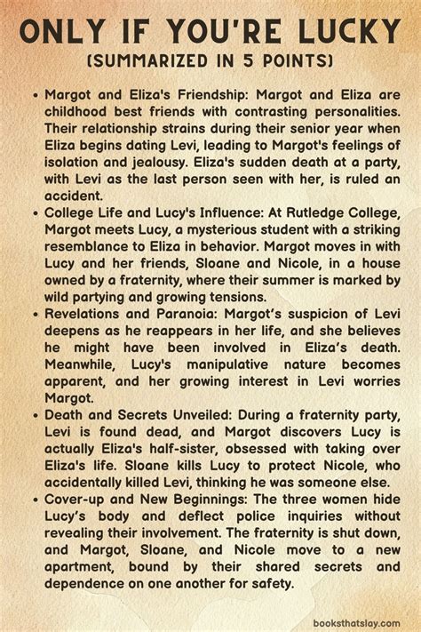 Only If You're Lucky Summary, Characters and Themes