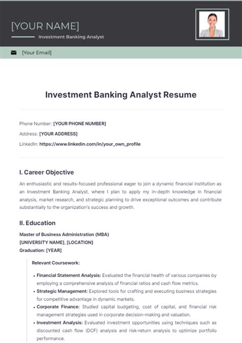 Investment Banking Resume Template - astra.edu.pl