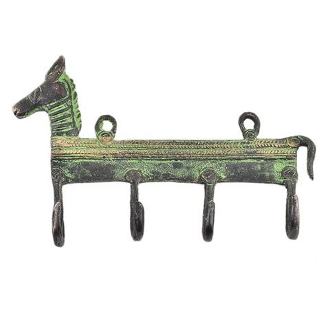 Long Horse Body Bronze Patina Hooks