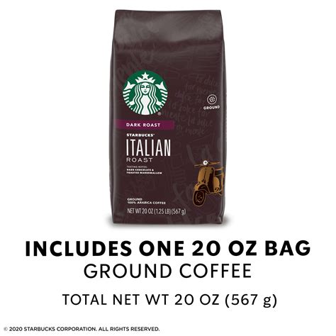 Buy Starbucks Dark Roast Ground Coffee — Italian Roast — 100% Arabica ...