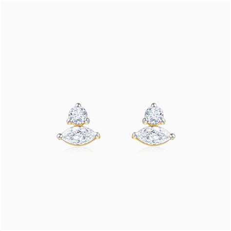 Gold Lumina Marquise Lab Grown Diamond Stud Earrings | GIVA – Heer by GIVA