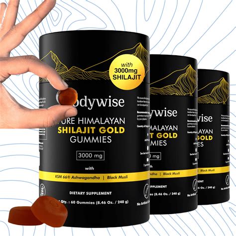 Pure Himalayan Shilajit Gummies Gold 100% Natural & Organic I 60 Gummy - Walmart.com