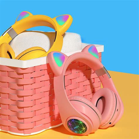 Portable Cat Ear Head-Mounted Headset 3.5MM Plug Stereo Sound for iOS ...