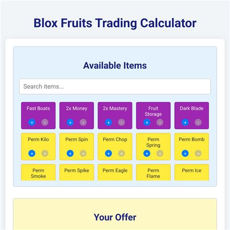Blox Fruits Trading Calculator