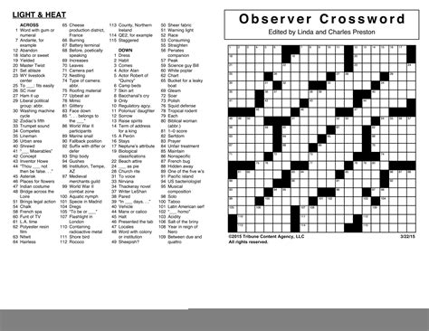 Chicago Tribune Crossword Puzzle Printable - Irama Design