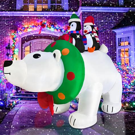 Amazon.com: BLOWOUT FUN Christmas Inflatables 8FT Polar Bear with ...
