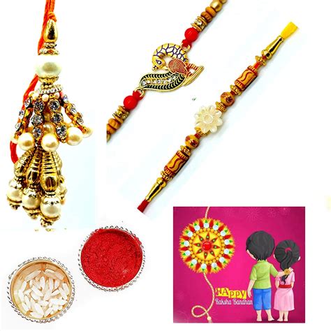 Traditional Villa Rakhi and Lumba Rakhi Rakhi for Brother and bhabhi ...