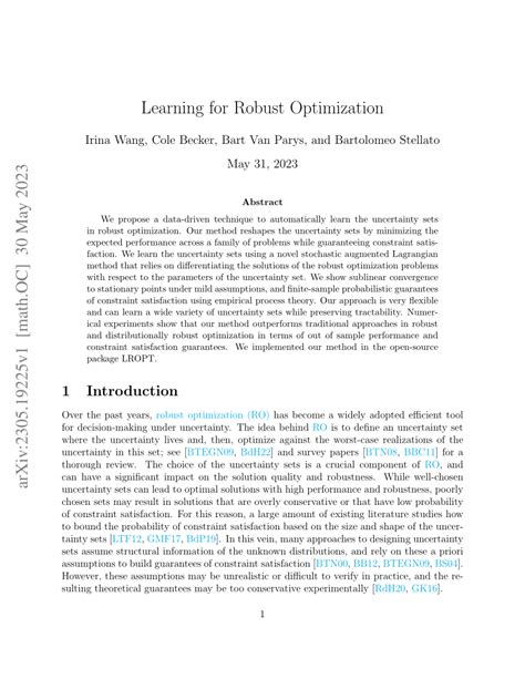 Robust Optimization 的图像结果