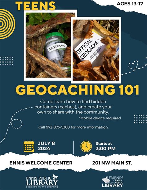 Teen SRP - Geocaching 101, 201 NW Main St, Ennis, TX 75119-4052, United ...