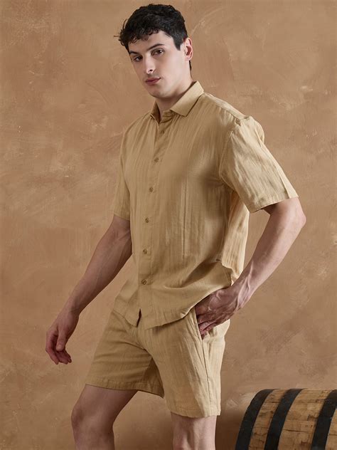 Beige: Double Gauge Muslin Coord Set – Dennison Fashion India