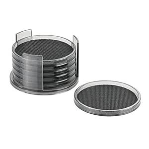 interDesign Twillo Round Coaster Set with Storage Container - Set of 6 ...