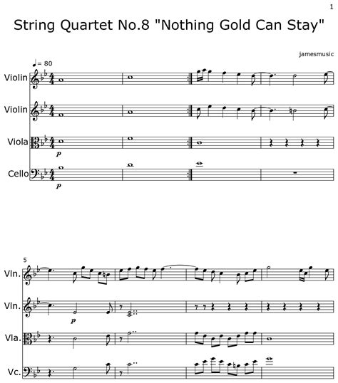 String Quartet No.8 "Nothing Gold Can Stay" - Sheet music for Violin ...