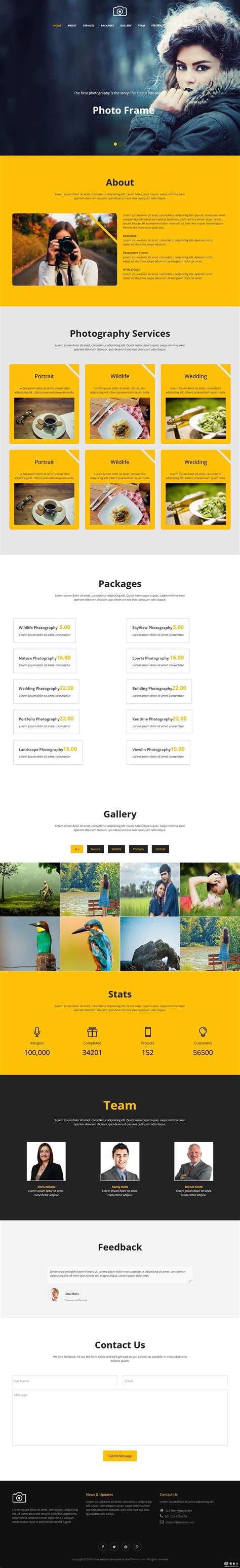 聚焦专业摄影服务响应式网页模板免费下载 - 模板王