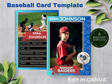 Baseball Card Template 的图像结果