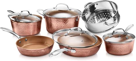 Amazon.com: Gotham Steel Hammered Copper Collection - 20 Piece Premium ...