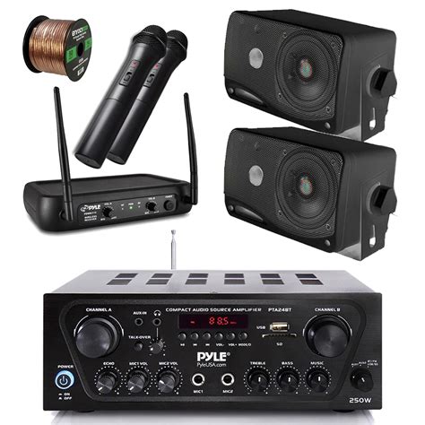 Buy Pyle Wireless Bluetooth Stereo Receiver Amplifier, Dual Channel VHF ...