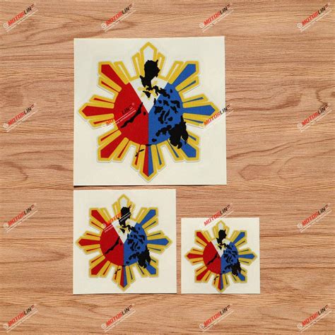 Buy Eight-ray Sun Stars Philippines Flag Map Outline Filipino Vinyl ...