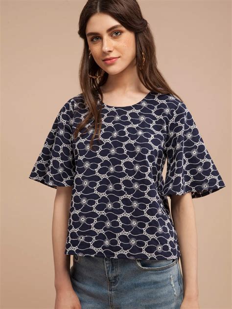Floral Schiffli Top