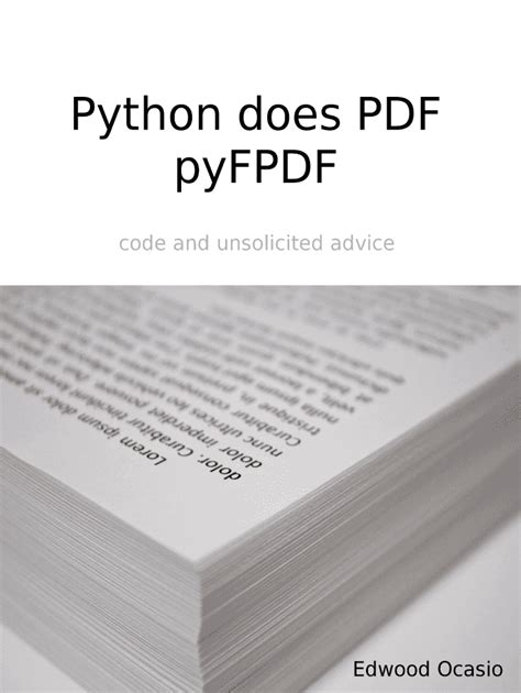 Fillable Online Python does PDF pyFPDF - Leanpub Fax Email Print ...