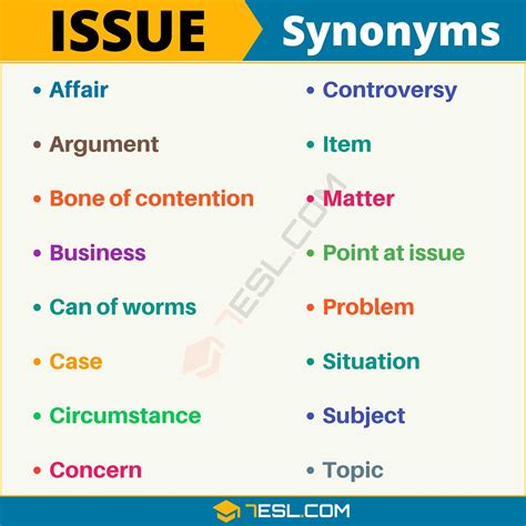 110+ Synonyms for "Issue"with Examples | Another Word for “Issue” • 7ESL