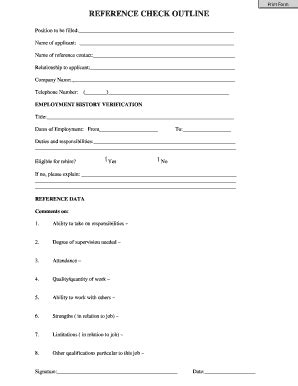 employment history verification Forms and Templates - Fillable ...