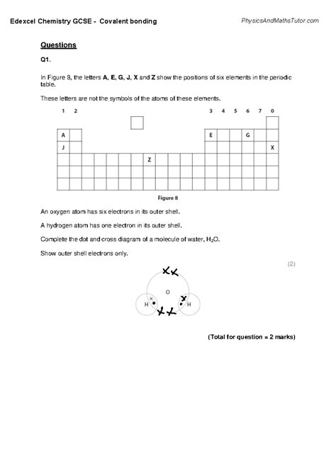 Edexcel Chemistry GCSE Covalent Bonding Questions and Answers - Studocu