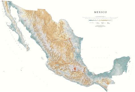 Mexico Topographic Wall Map by Raven Maps, Print on India | Ubuy