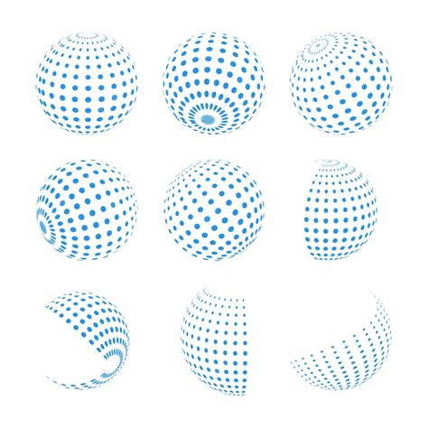 Collection of globe icon dots circle | Premium Vector