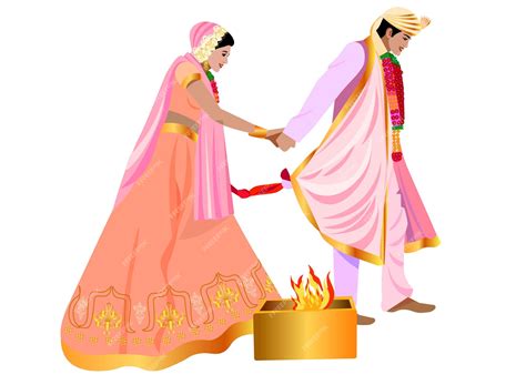 Couple indian wedding ceremony episode | Premium Vector