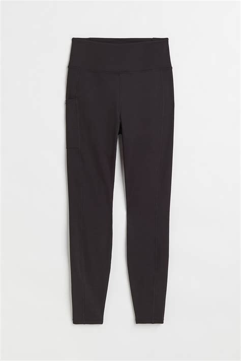 Pocket-detail sports tights - Black - Ladies | H&M IN